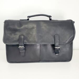 ROOTS Black  Leather Men's Briefcase Satchel